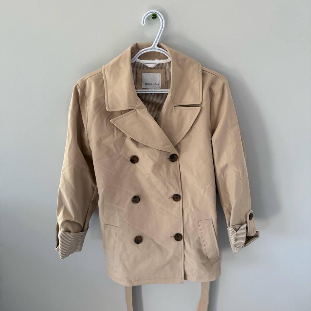 Weatherproof Beige Double-Breasted Trench Coat